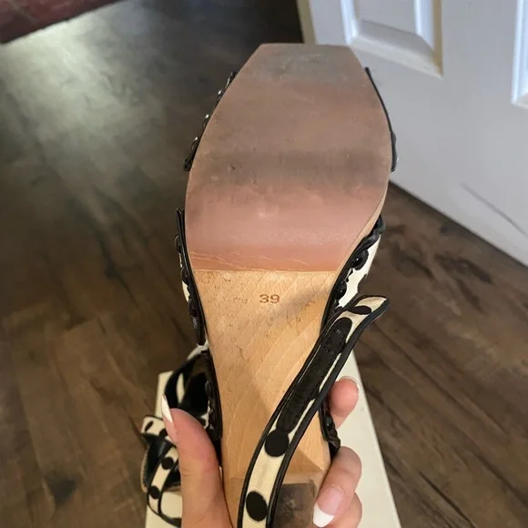 Vintage YSL polka dot sandals